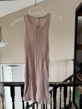 ZARA Sleeveless Ribbed Bodysuit - Nude Blush